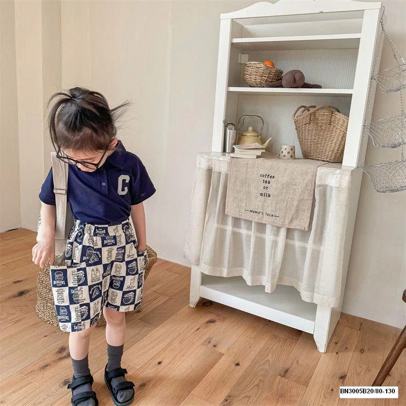 QUẦN SHORT CARO IN HÌNH ĐỒ ĂN NHANH