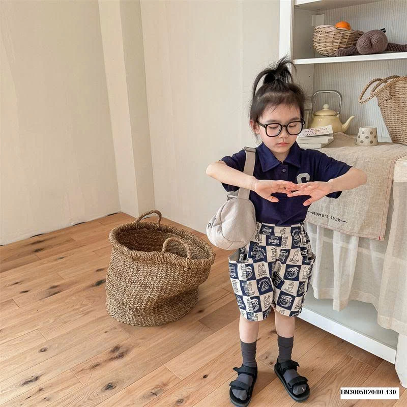 QUẦN SHORT CARO IN HÌNH ĐỒ ĂN NHANH