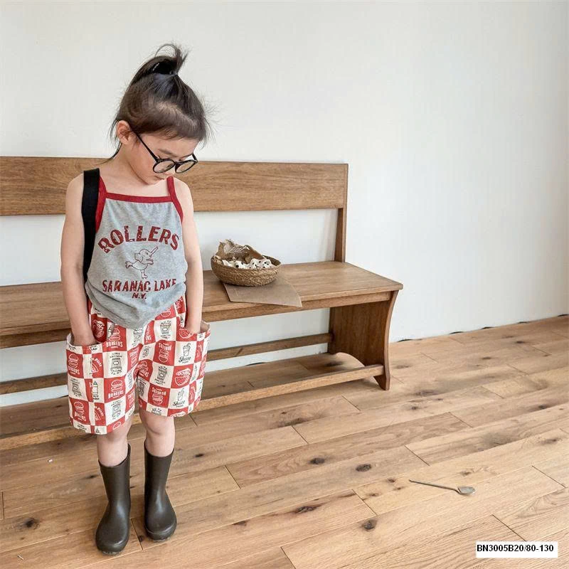 QUẦN SHORT CARO IN HÌNH ĐỒ ĂN NHANH