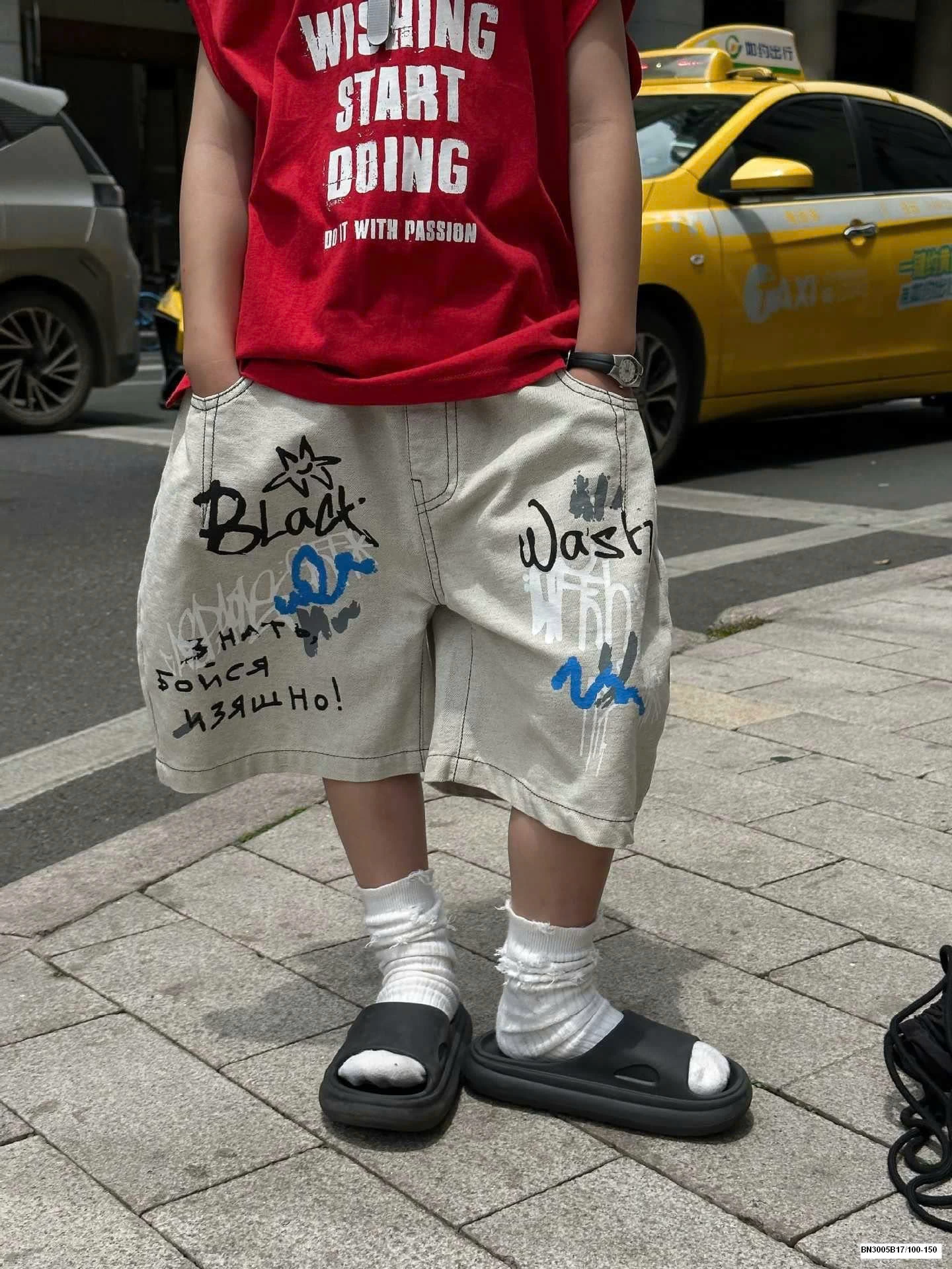 QUẦN IN CHỮ BÉ TRAI