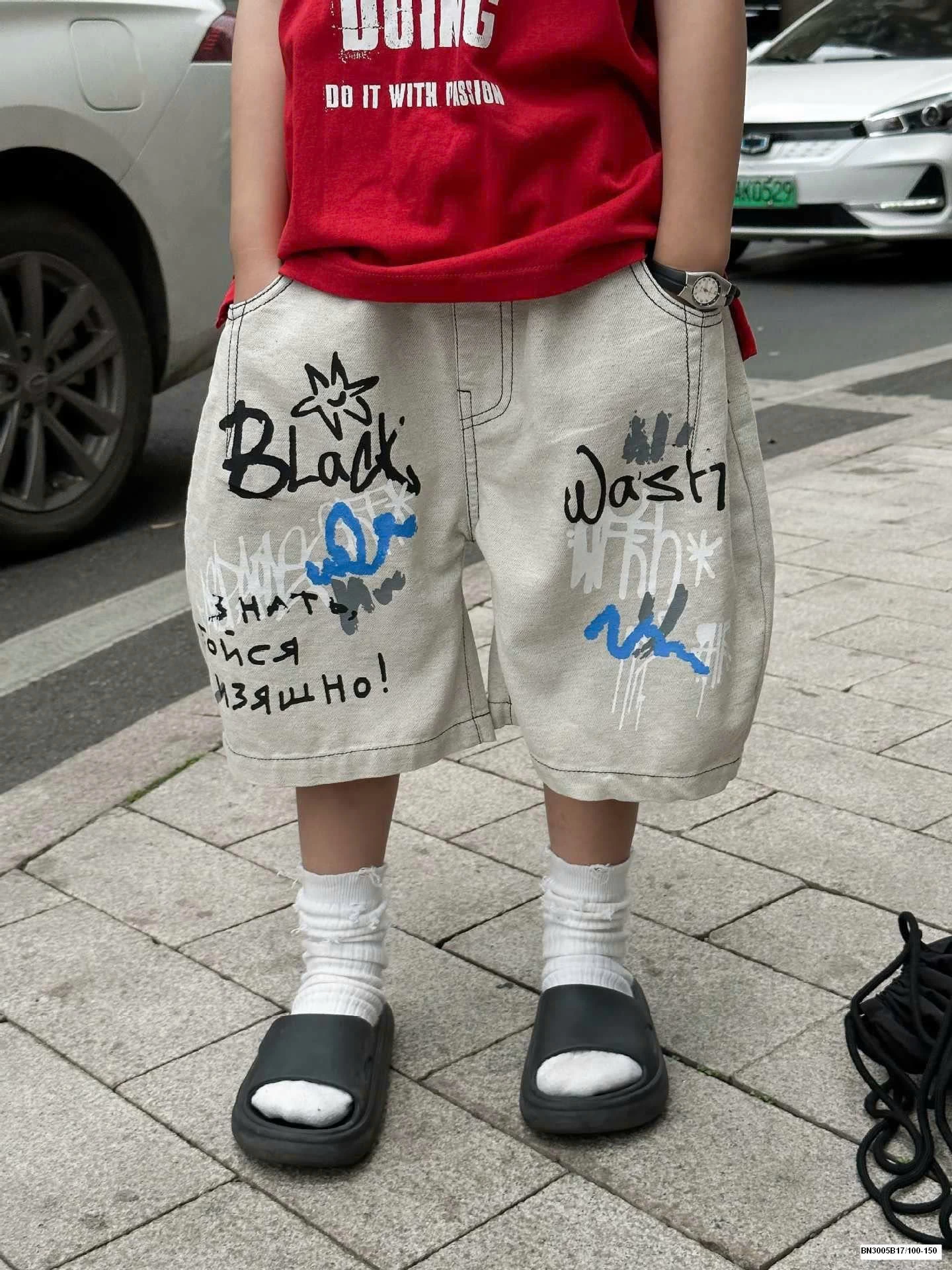 QUẦN IN CHỮ BÉ TRAI