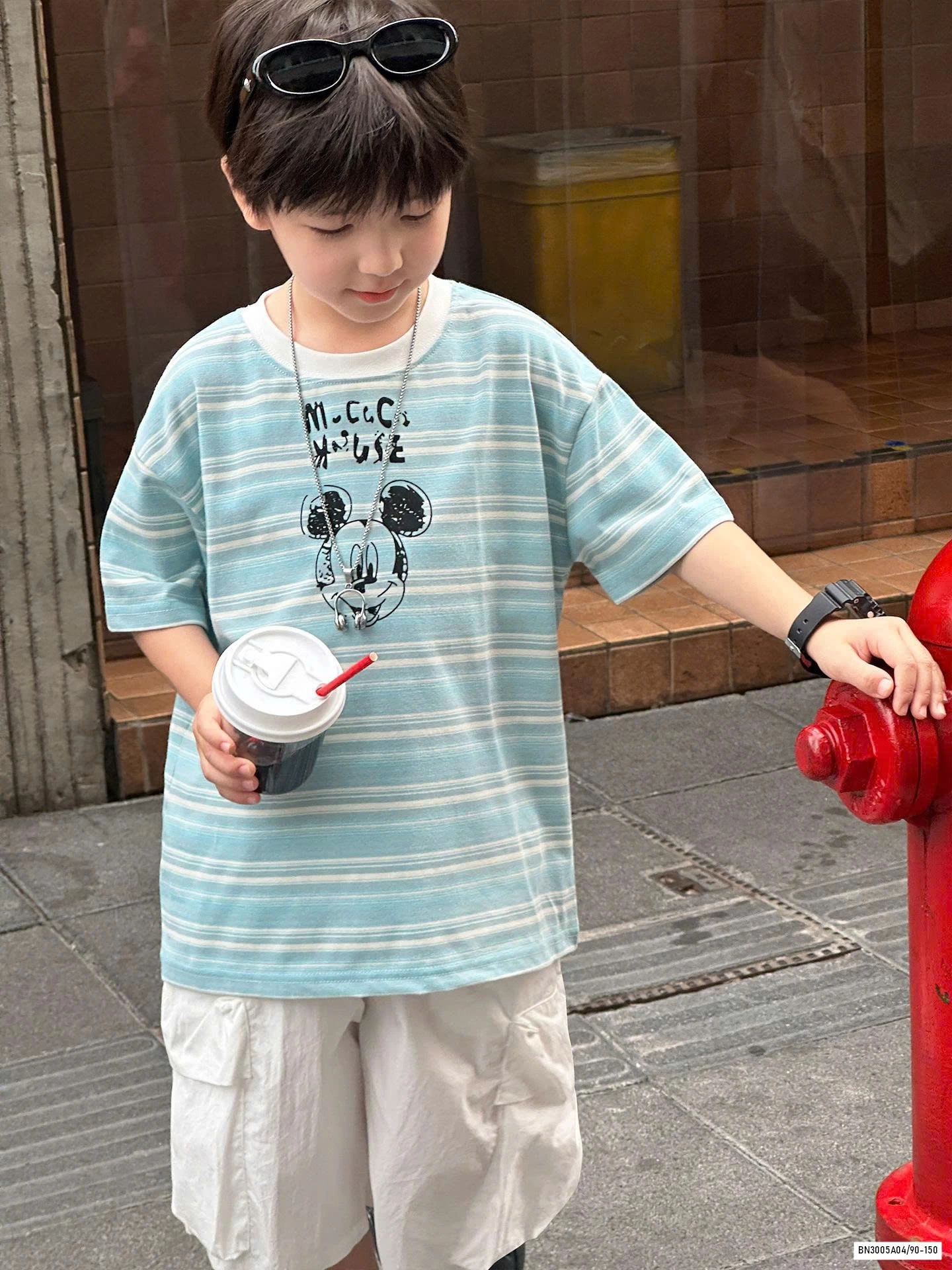 ÁO MICKEY KẺ XANH AOAOKIDS