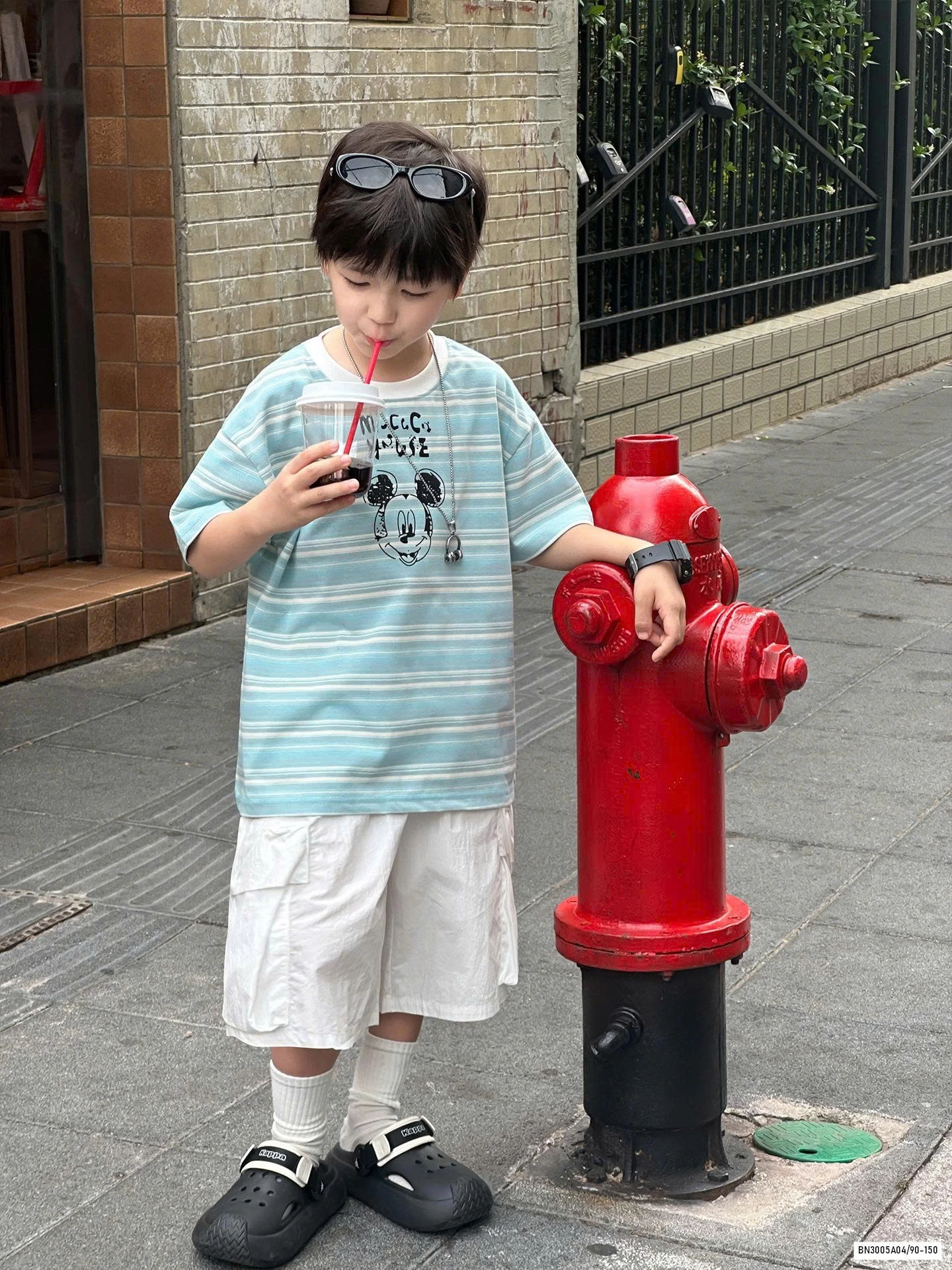 ÁO MICKEY KẺ XANH AOAOKIDS