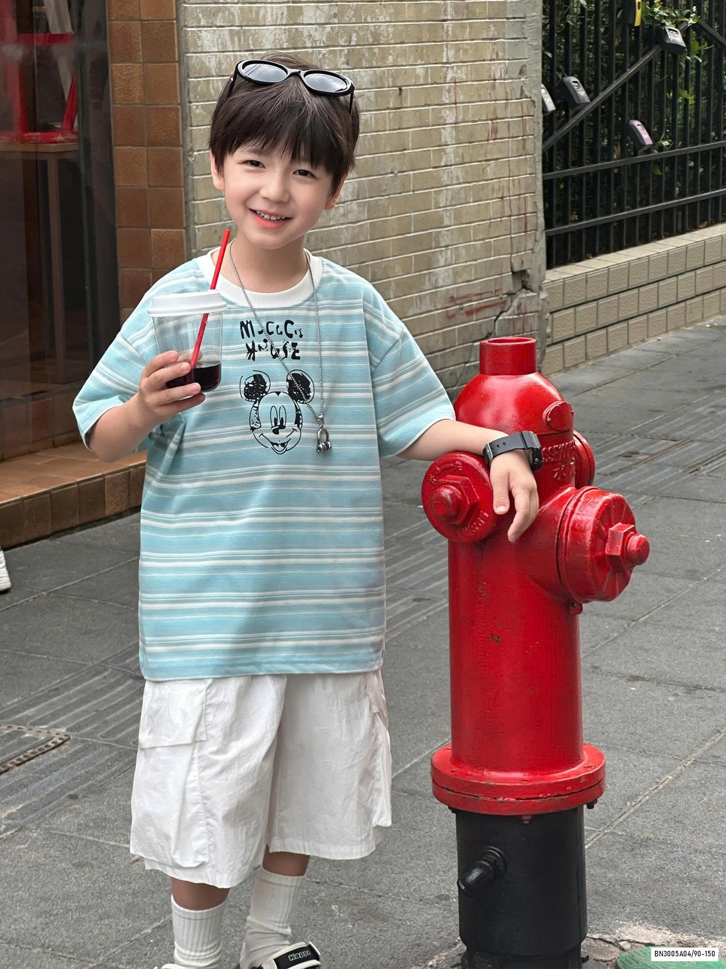 ÁO MICKEY KẺ XANH AOAOKIDS