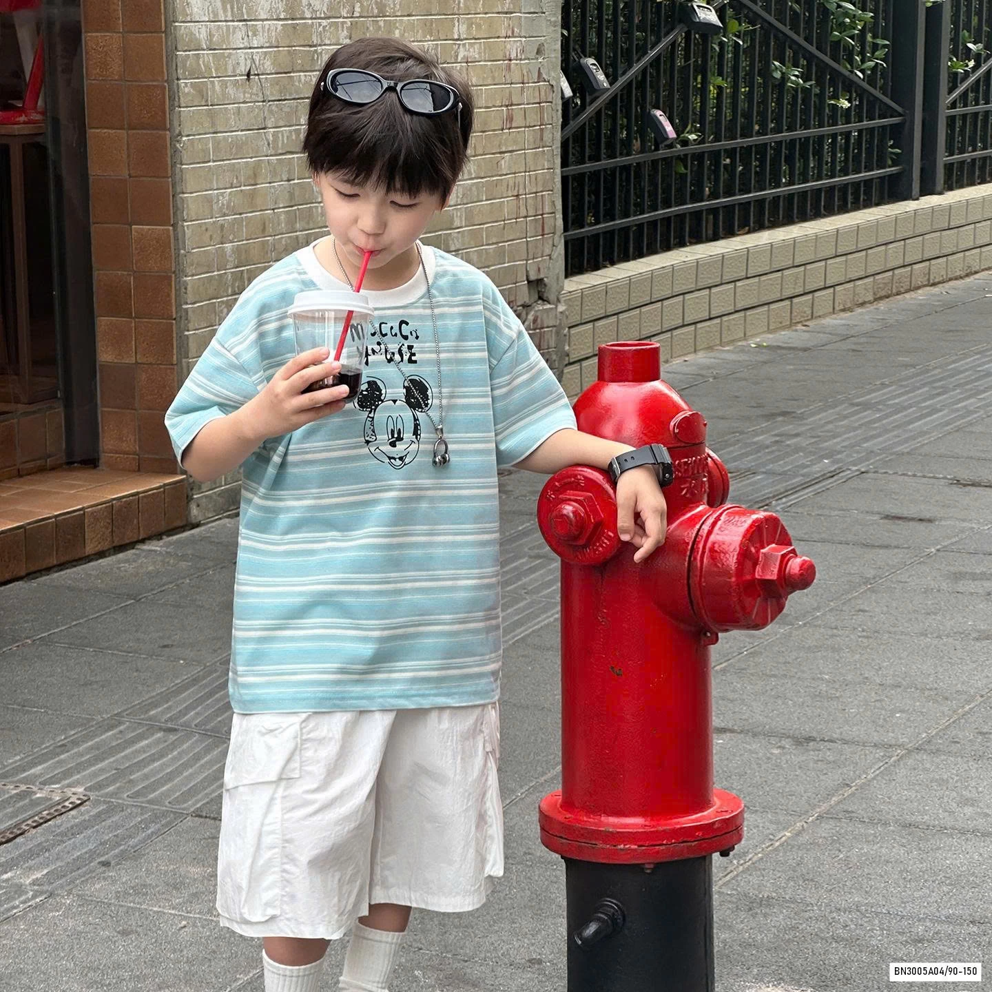 ÁO MICKEY KẺ XANH AOAOKIDS