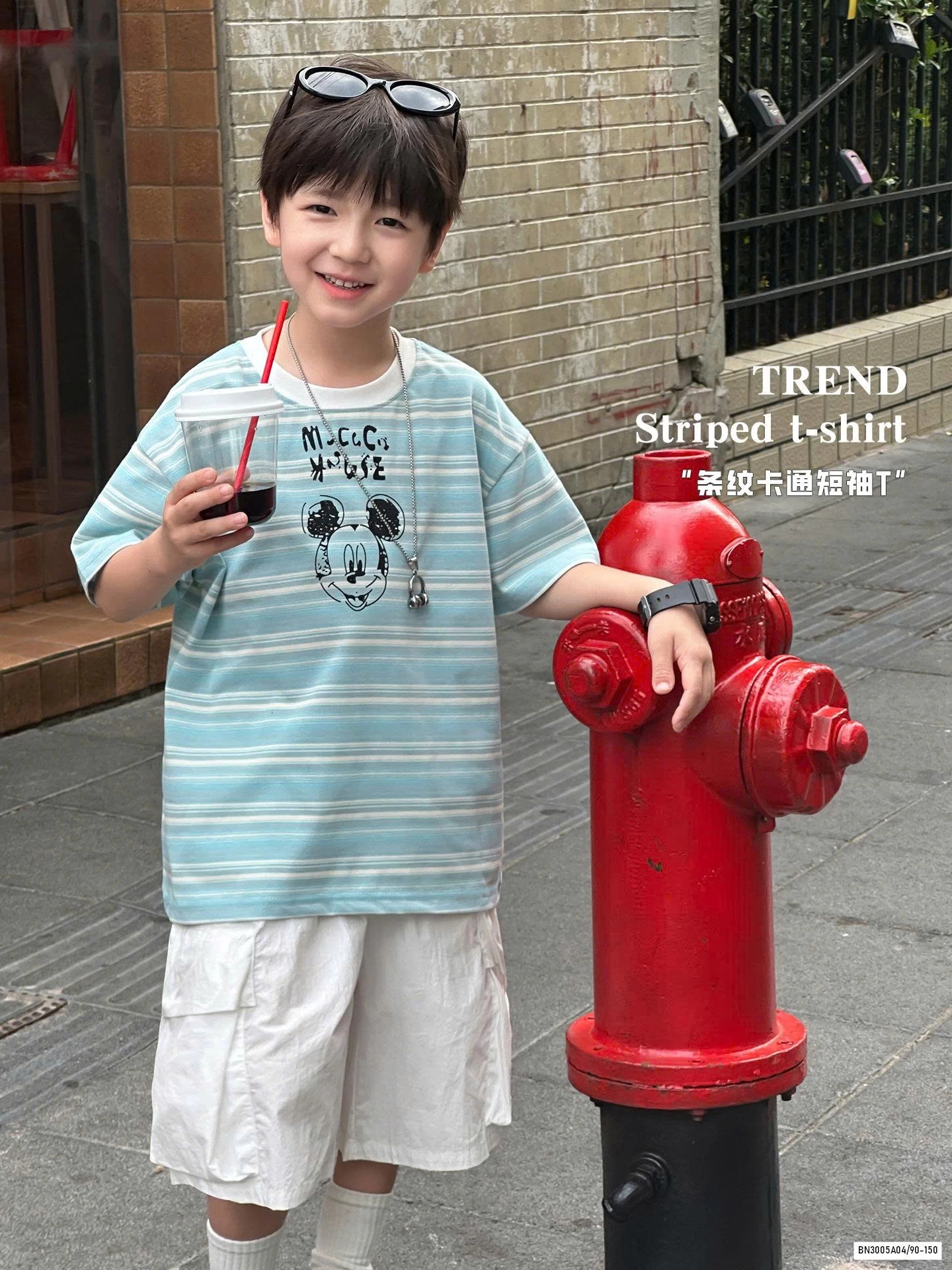 ÁO MICKEY KẺ XANH AOAOKIDS