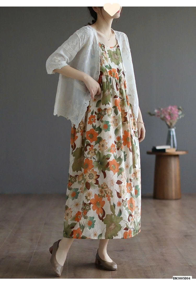 VÁY 2 DÂY HOA ĐI BIỂN