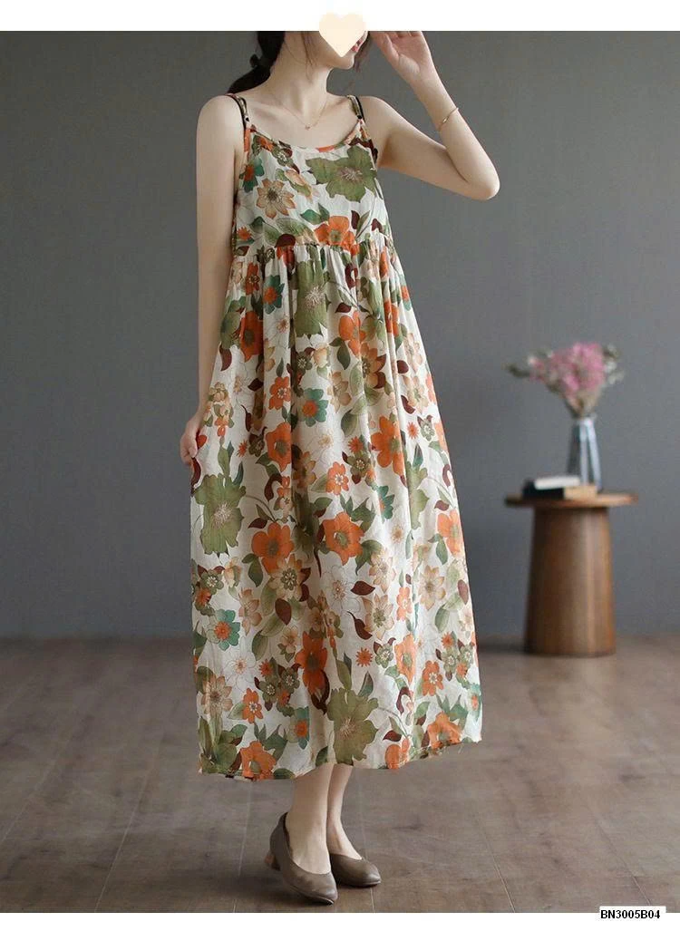 VÁY 2 DÂY HOA ĐI BIỂN