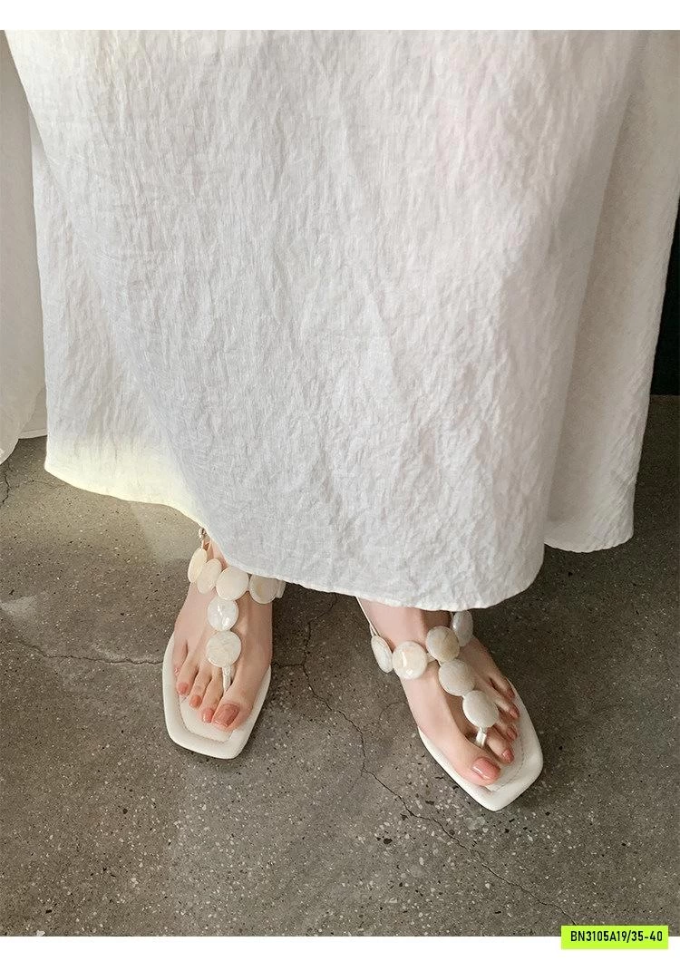 SANDAL XỎ NGÓN QUAI ĐÁ TRÒN