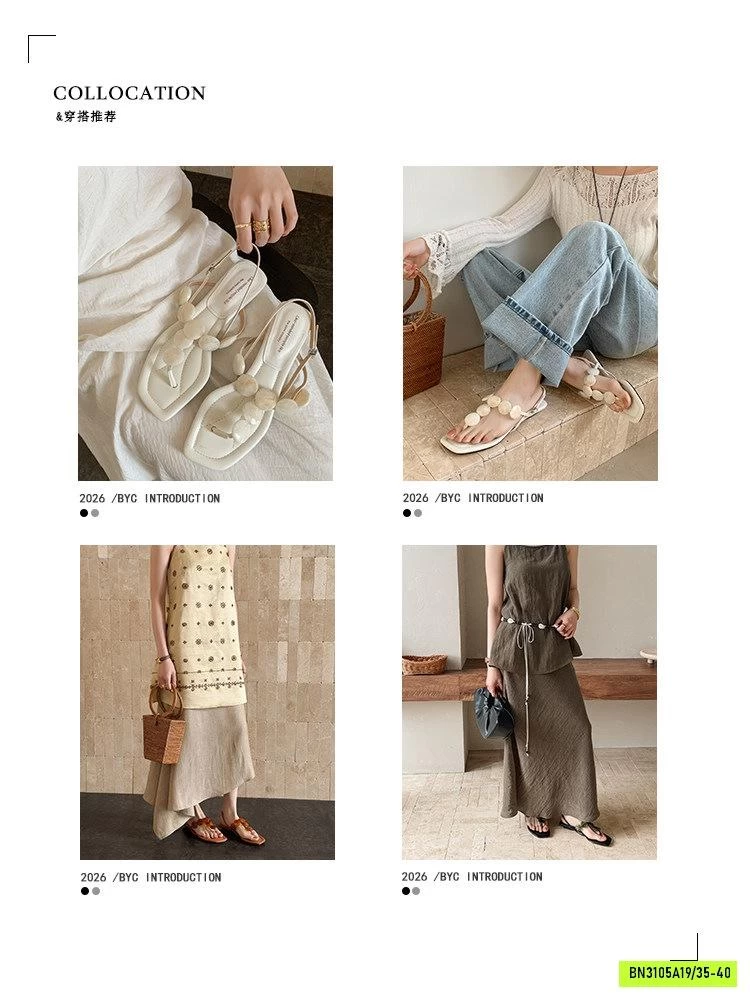 SANDAL XỎ NGÓN QUAI ĐÁ TRÒN