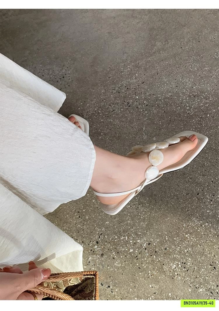 SANDAL XỎ NGÓN QUAI ĐÁ TRÒN