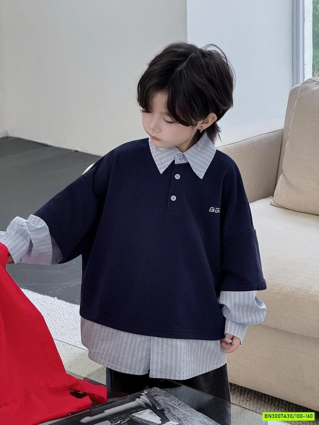 ÁO THUN PHỐI CỔ SƠ MI