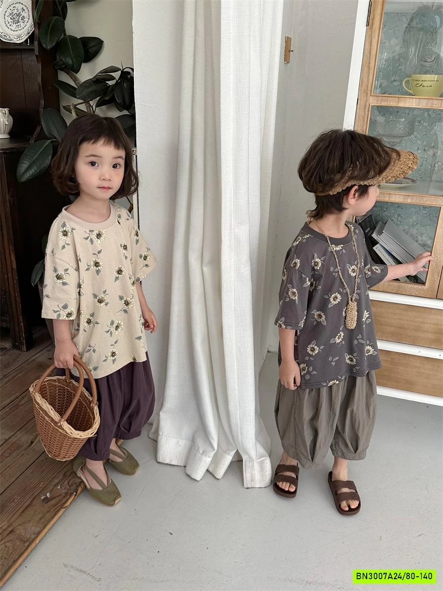 ÁO HOA MIX QUẦN BOM RETRO