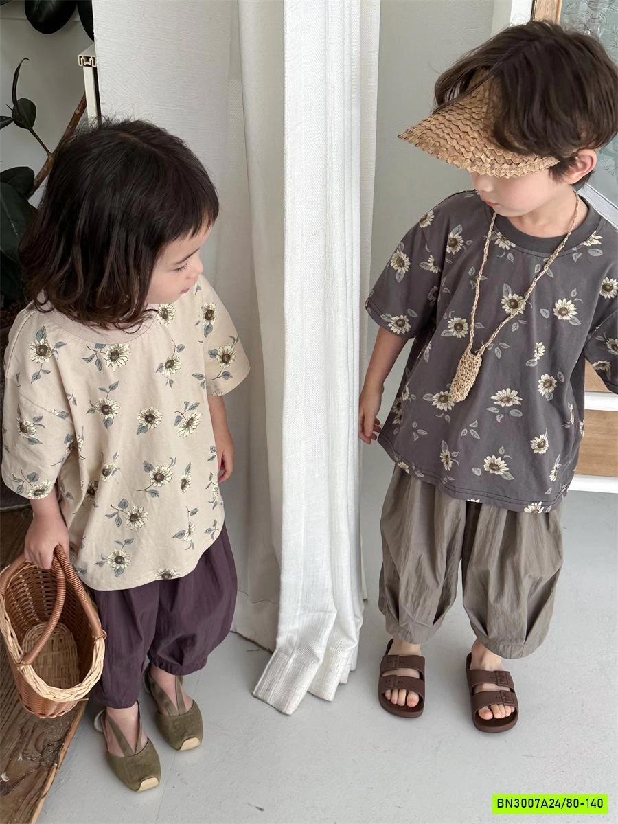 ÁO HOA MIX QUẦN BOM RETRO