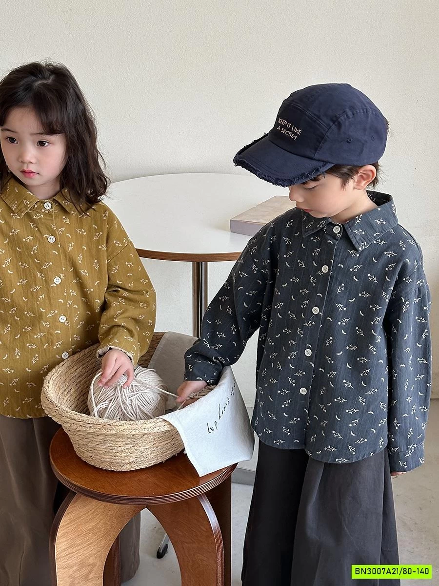 SƠ MI HOA NHÍ ĐUÔI TÔM VINTAGE