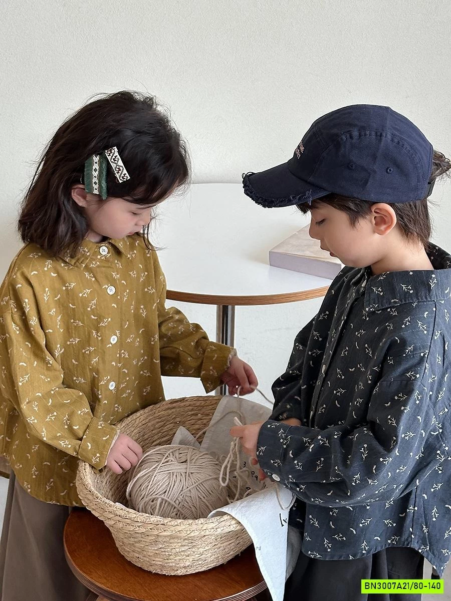 SƠ MI HOA NHÍ ĐUÔI TÔM VINTAGE