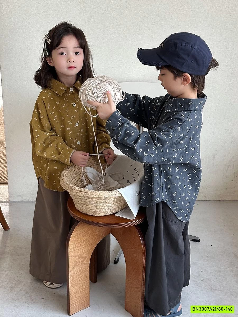 SƠ MI HOA NHÍ ĐUÔI TÔM VINTAGE