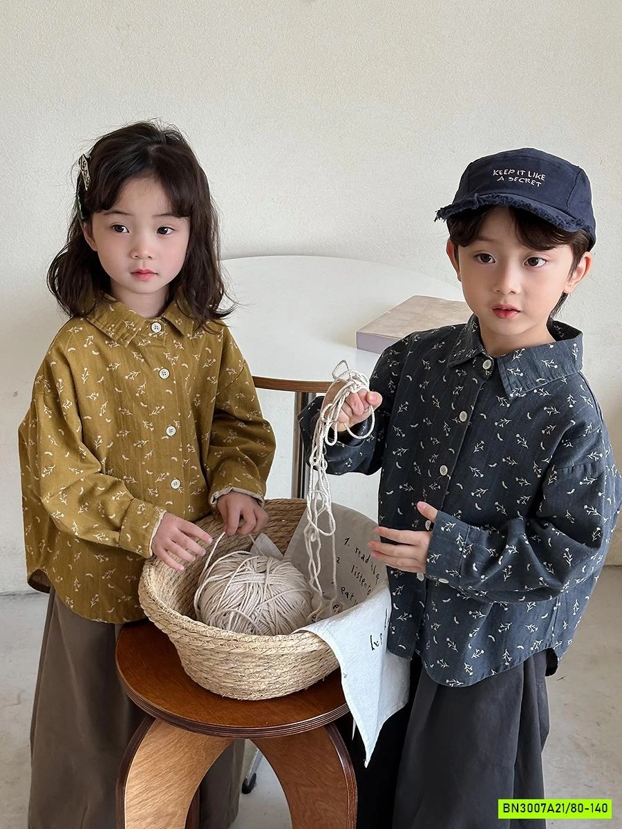 SƠ MI HOA NHÍ ĐUÔI TÔM VINTAGE