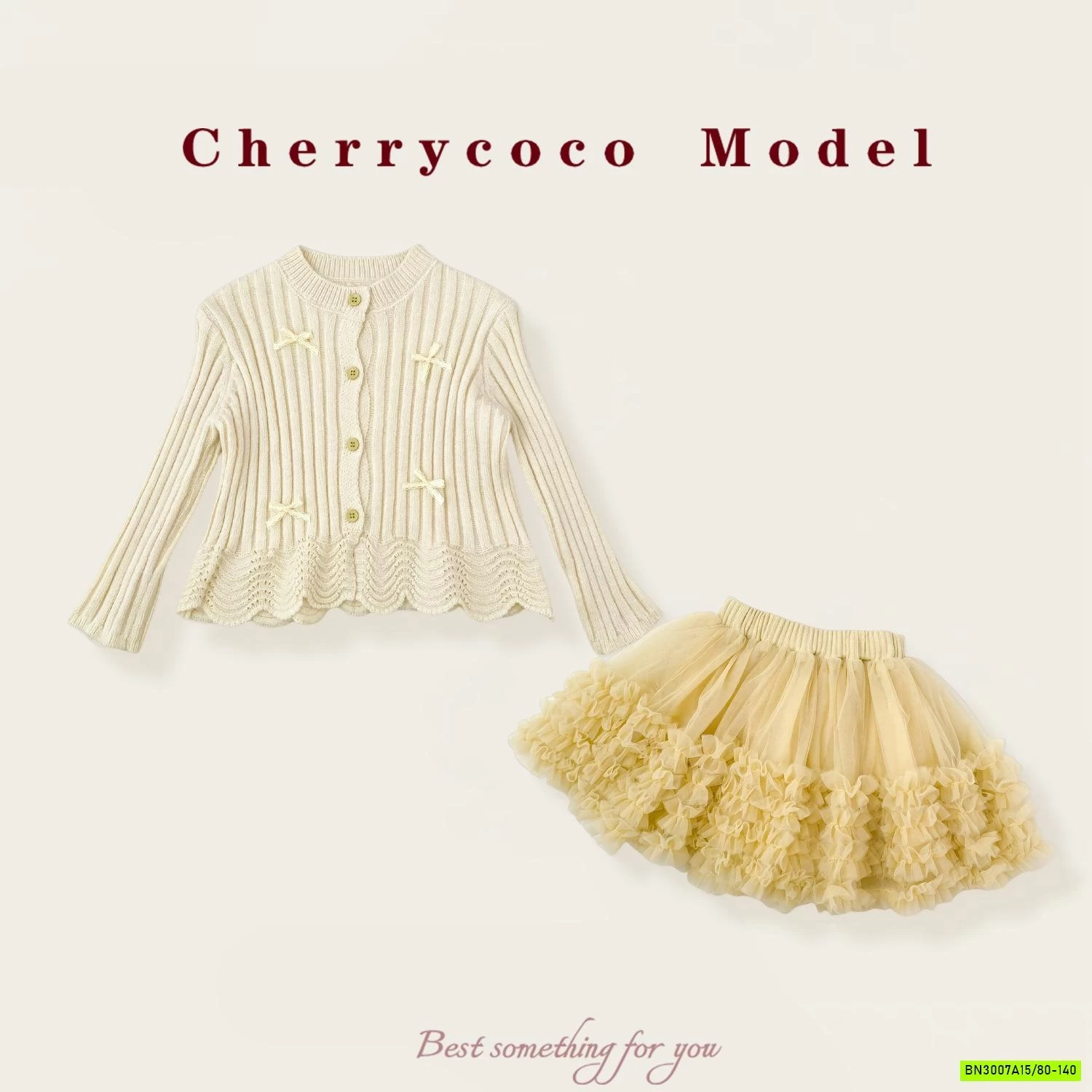 SÉT ÁO LEN+CV TUTU VÀNG CHERRYCOCO