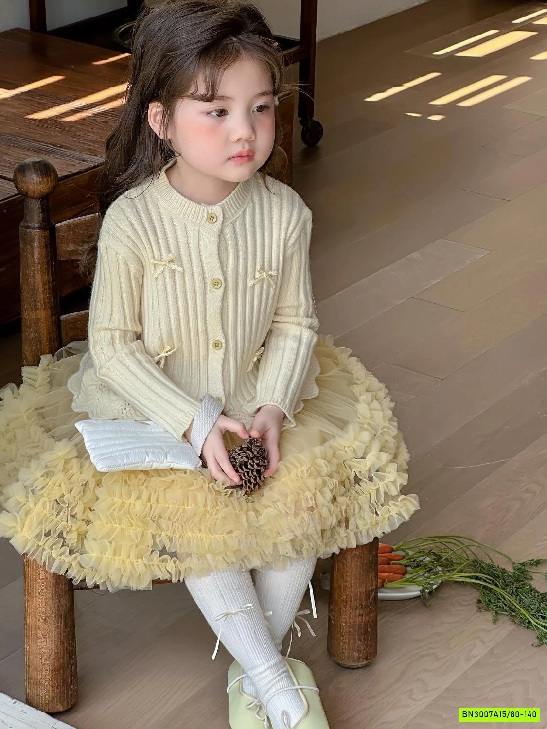 SÉT ÁO LEN+CV TUTU VÀNG CHERRYCOCO