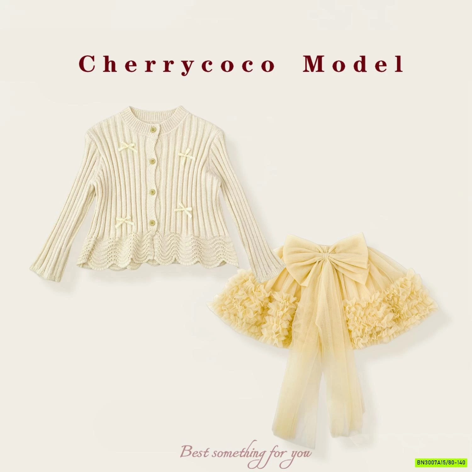 SÉT ÁO LEN+CV TUTU VÀNG CHERRYCOCO