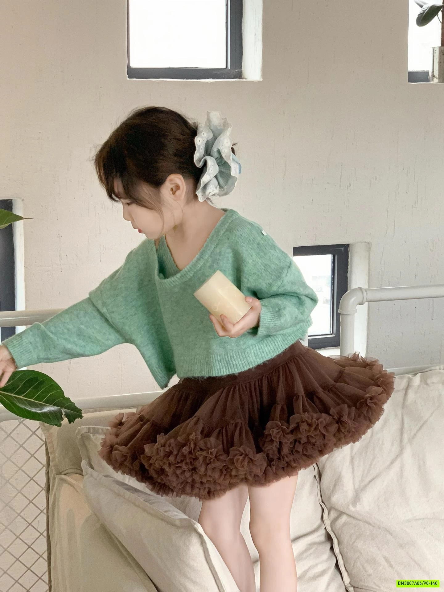 CROPTOP LEN XANH MIX CV TUTU