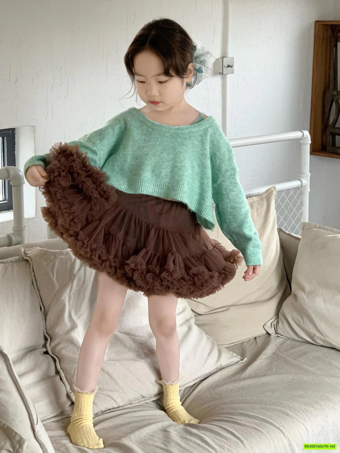 CROPTOP LEN XANH MIX CV TUTU