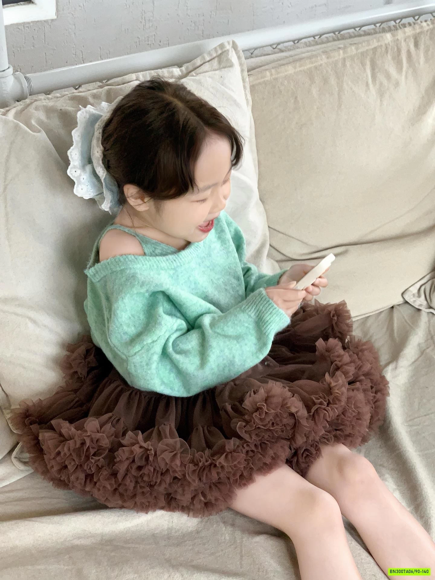 CROPTOP LEN XANH MIX CV TUTU