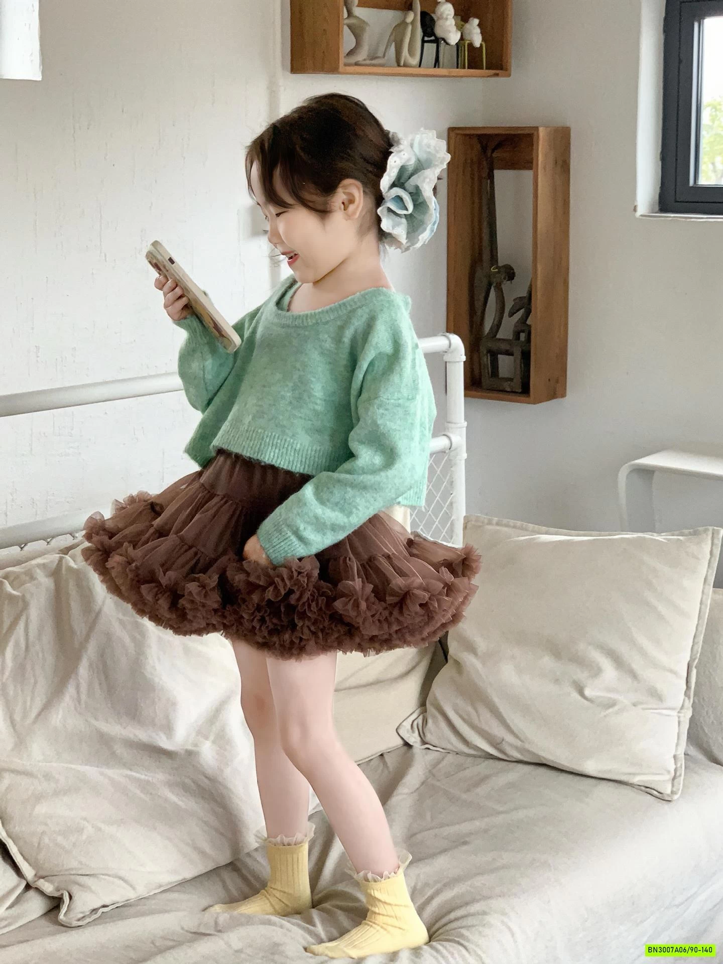 CROPTOP LEN XANH MIX CV TUTU