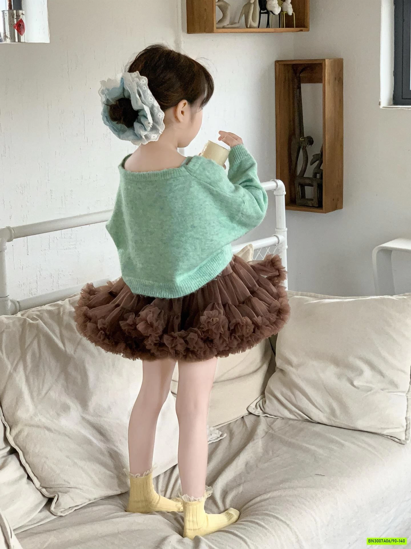 CROPTOP LEN XANH MIX CV TUTU