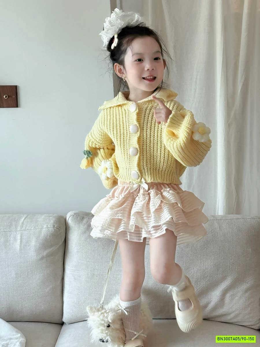 KHOÁC LEN VÀNG MIX QUẦN VÁY BÍ