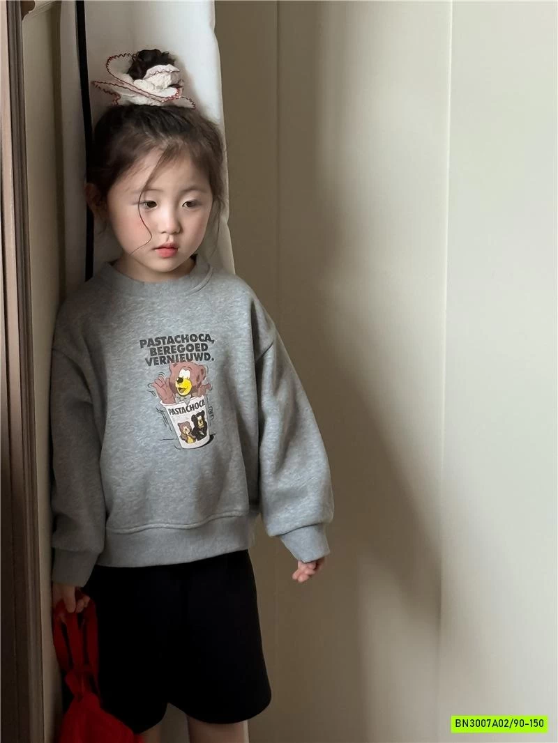 ÁO NỈ XÁM IN GẤU