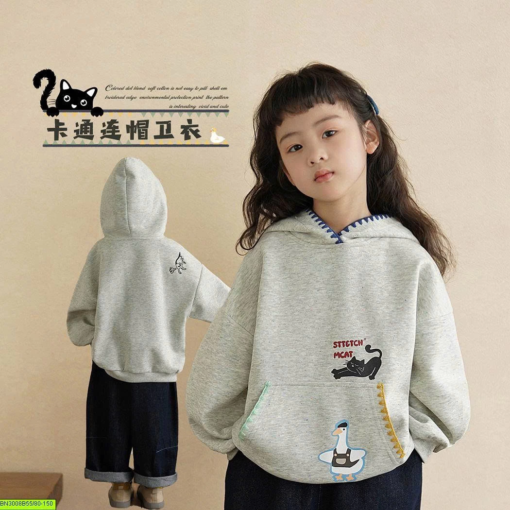 ÁO HOODIE BÉ GÁI HỌA TIẾT HOẠT HÌNH