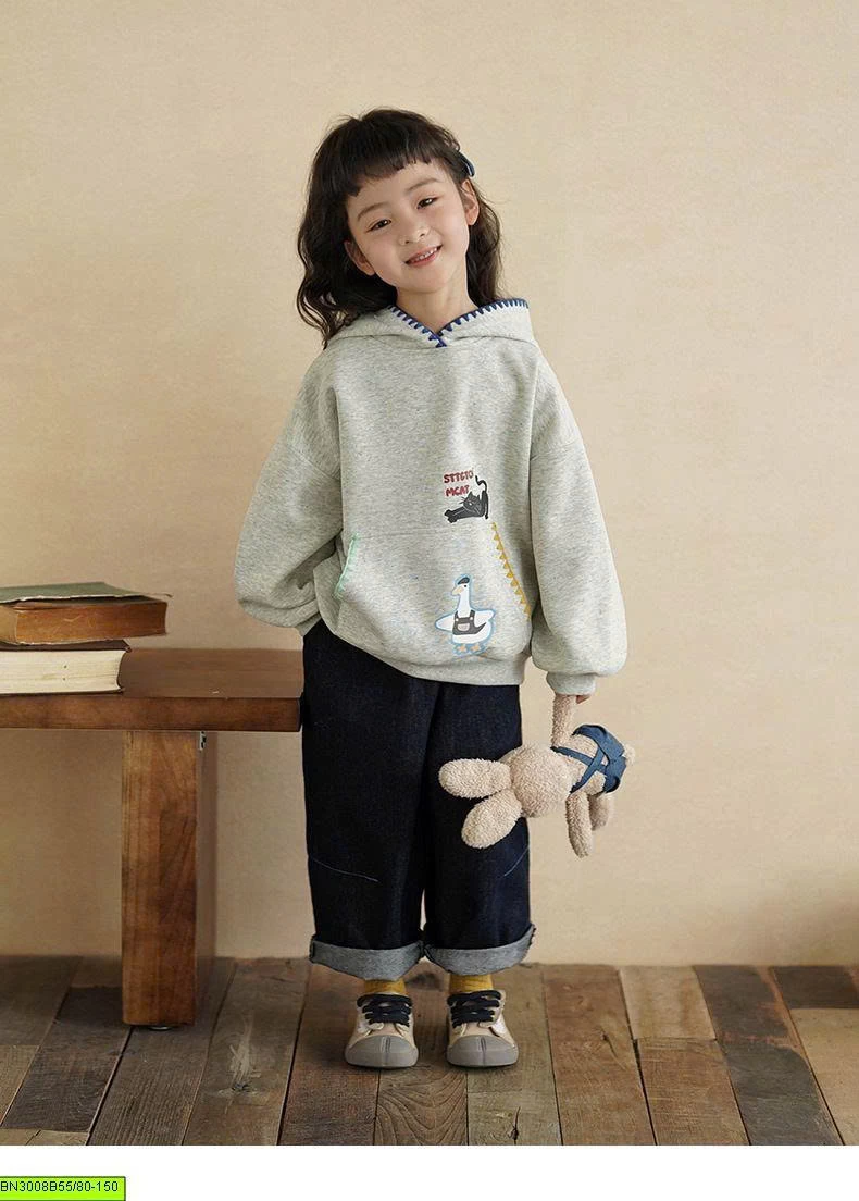 ÁO HOODIE BÉ GÁI HỌA TIẾT HOẠT HÌNH