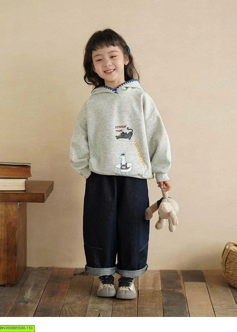 ÁO HOODIE BÉ GÁI HỌA TIẾT HOẠT HÌNH