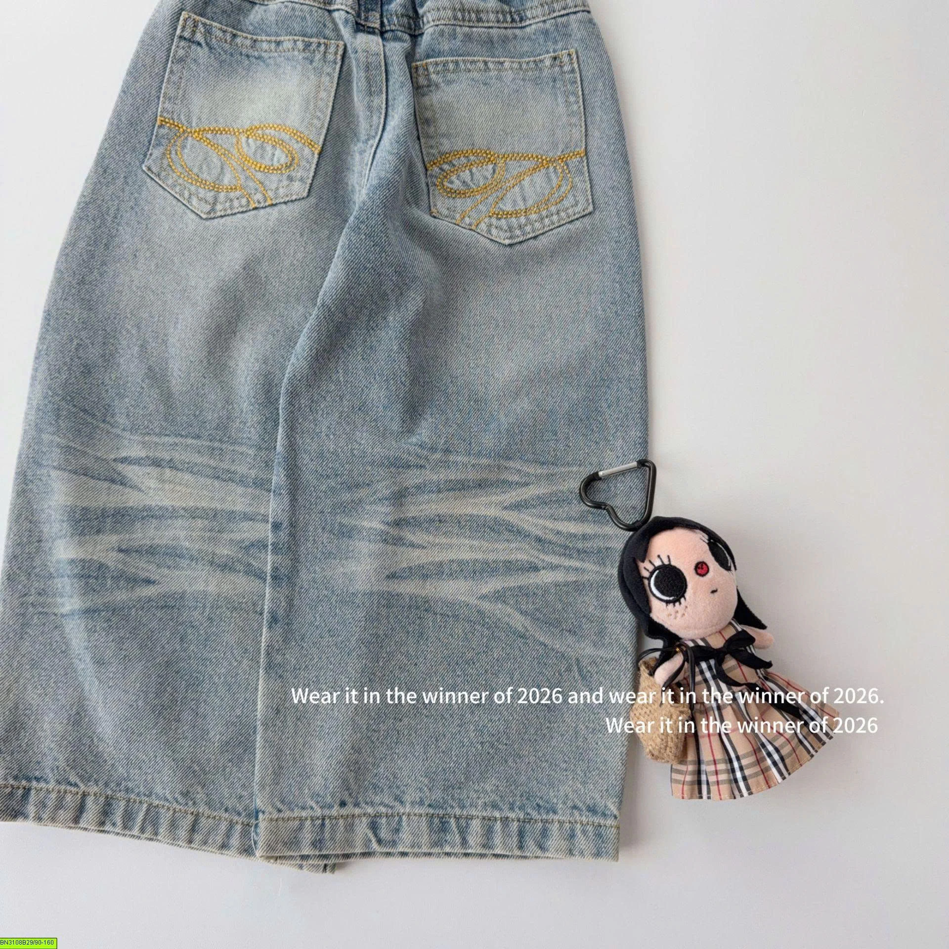 QUẦN JEAN ỐNG SUÔNG TÚI HỌA TIẾT T&Q KIDS