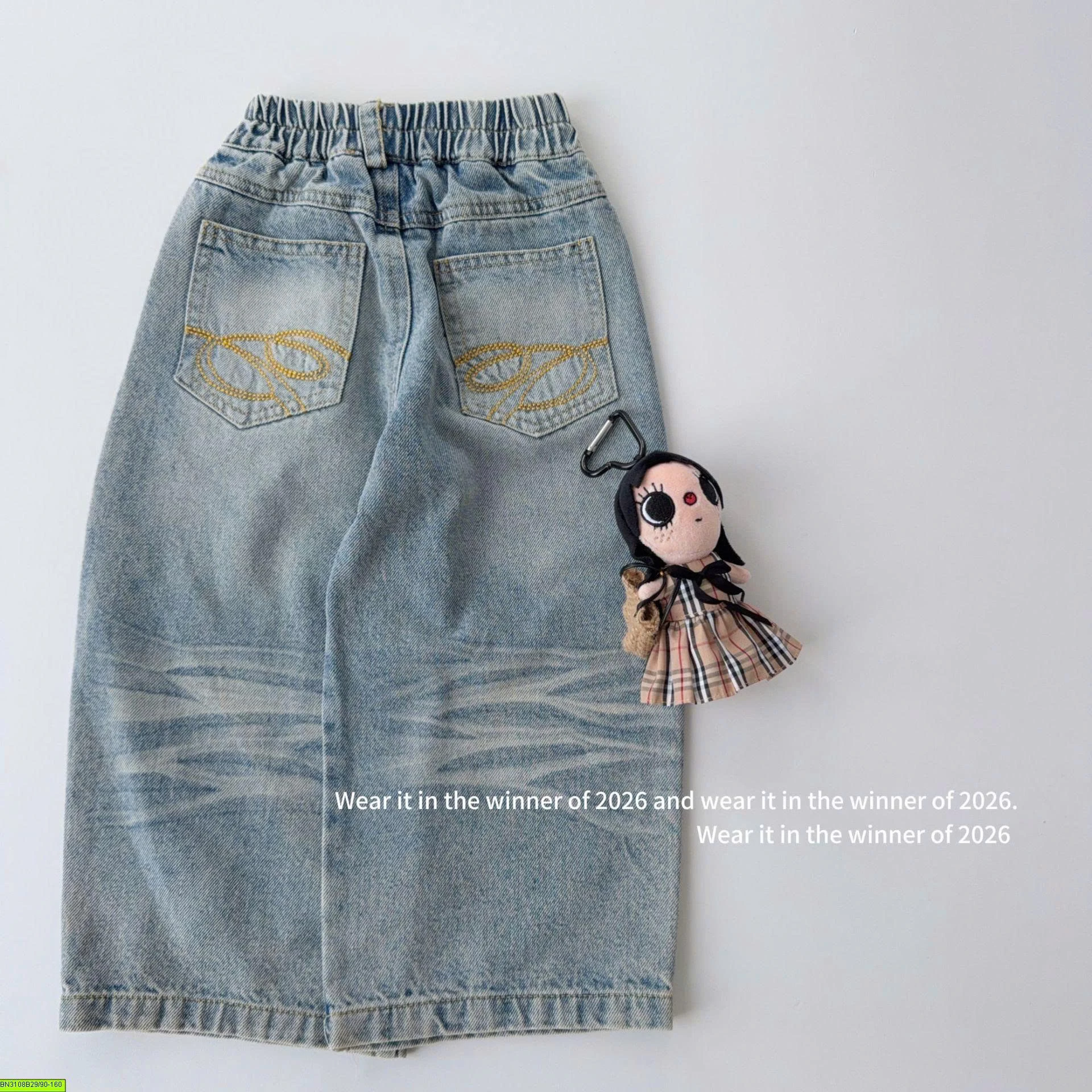 QUẦN JEAN ỐNG SUÔNG TÚI HỌA TIẾT T&Q KIDS