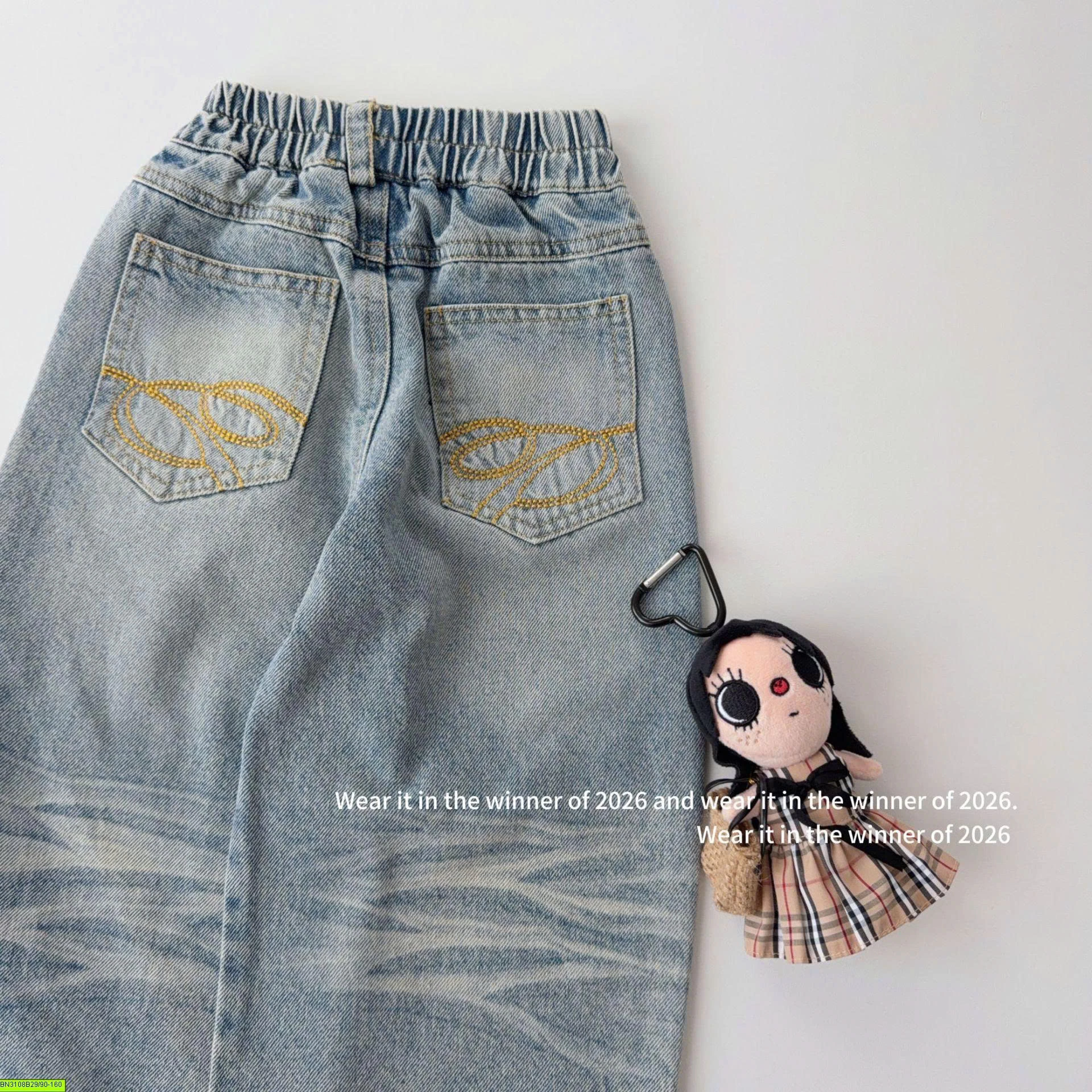 QUẦN JEAN ỐNG SUÔNG TÚI HỌA TIẾT T&Q KIDS