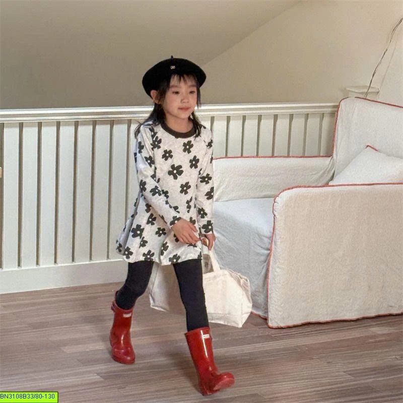 ÁO THUN DÁNG DÀI HỌA TIẾT HOA ADBABY