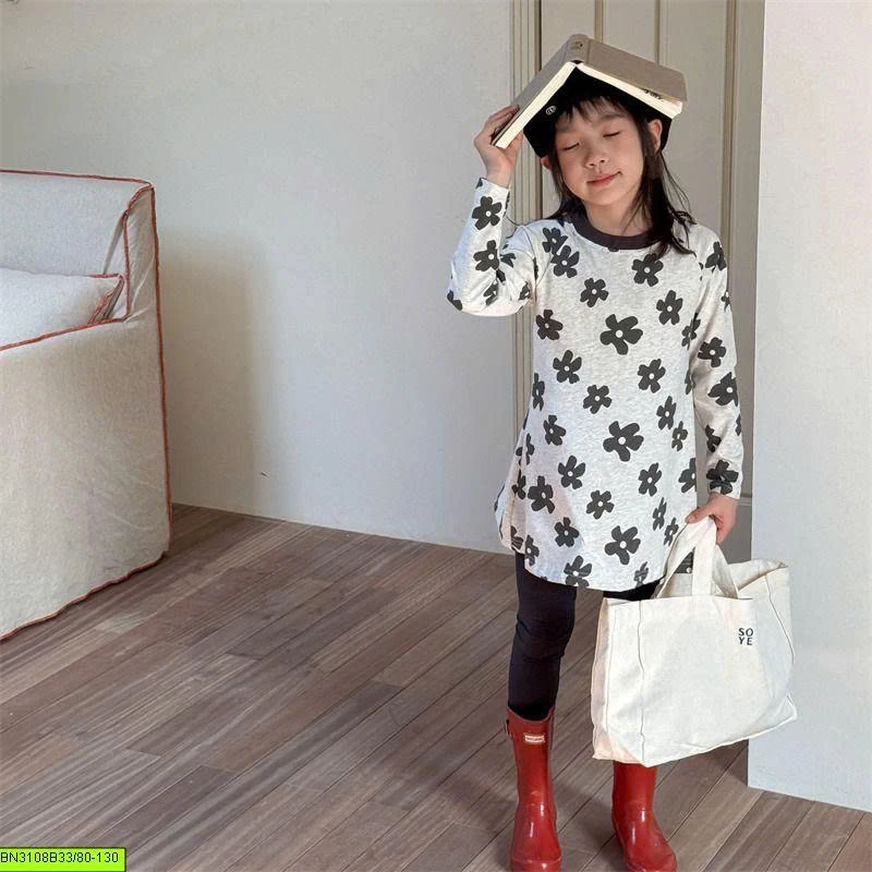 ÁO THUN DÁNG DÀI HỌA TIẾT HOA ADBABY