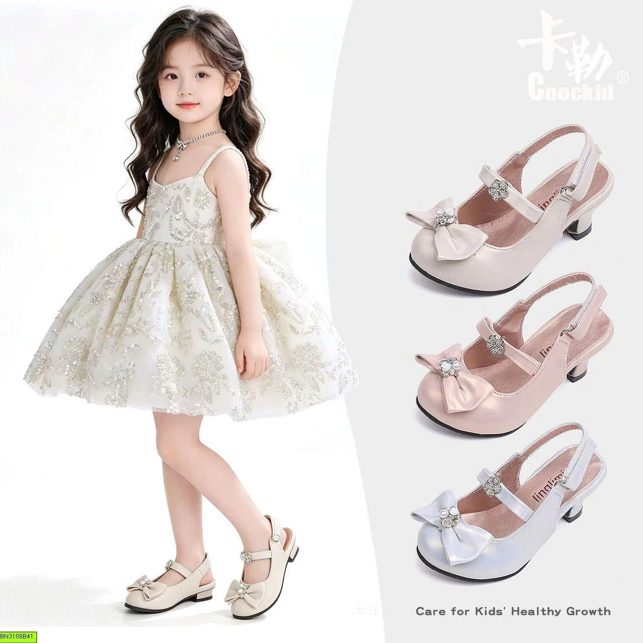GIÀY CAO GÓT ĐÍNH NƠ BÉ GÁI