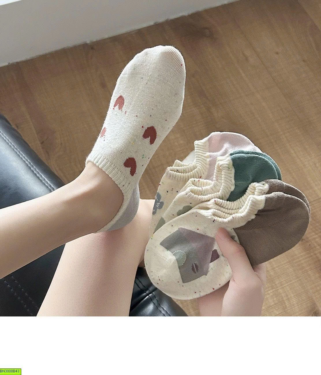 SET 8 ĐÔI TẤT CỔ NGẮN HỌA TIẾT SIÊU XINH