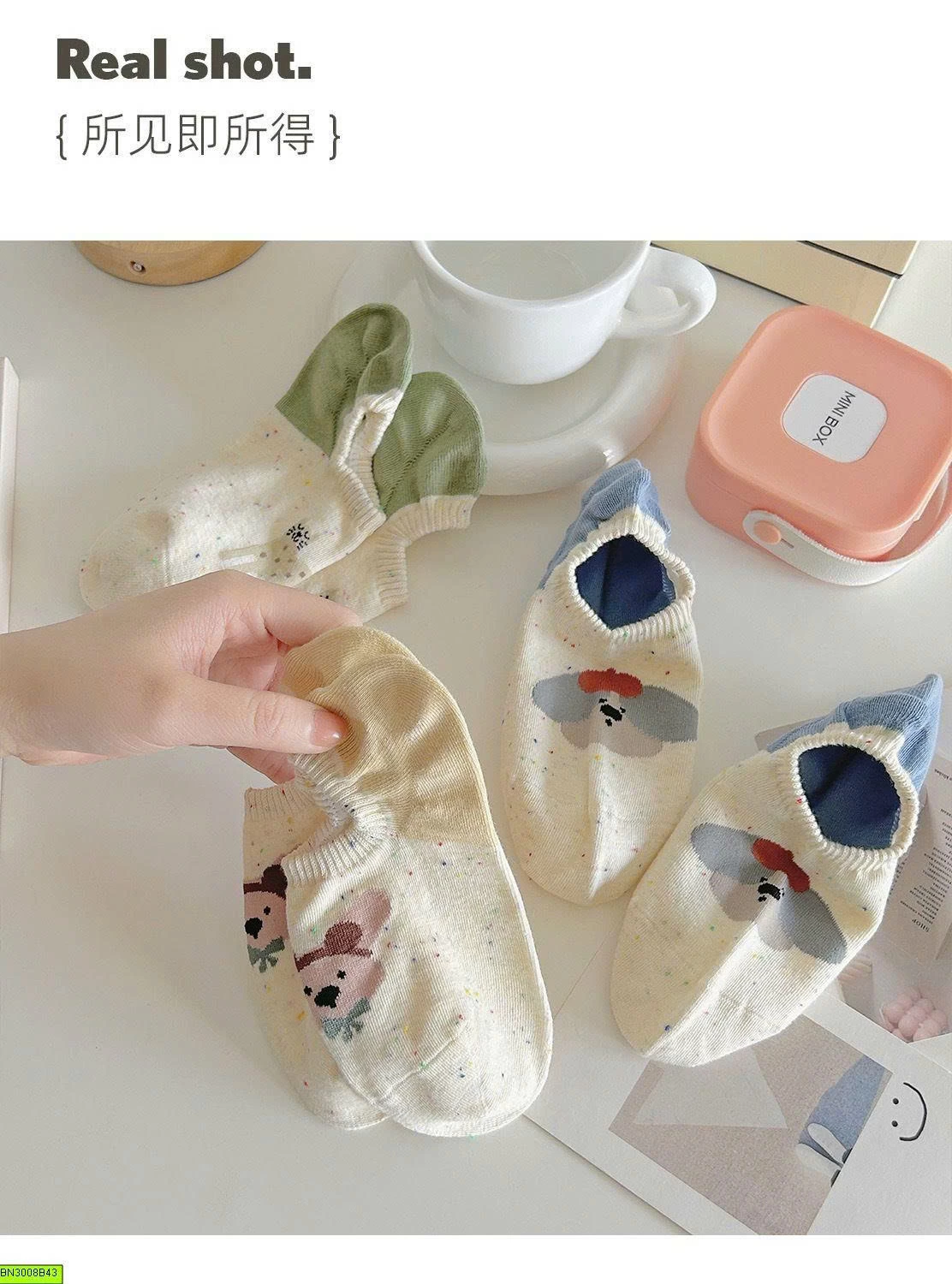 SET 8 ĐÔI TẤT CỔ NGẮN HỌA TIẾT SIÊU XINH