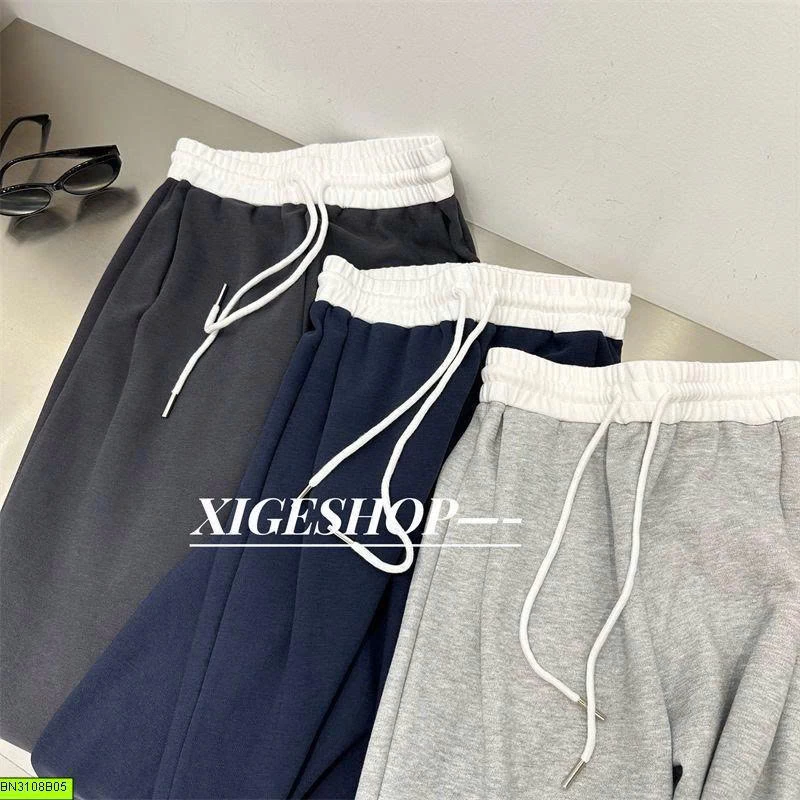 QUẦN SUÔNG COTTON PHỐI MÀU CẠP