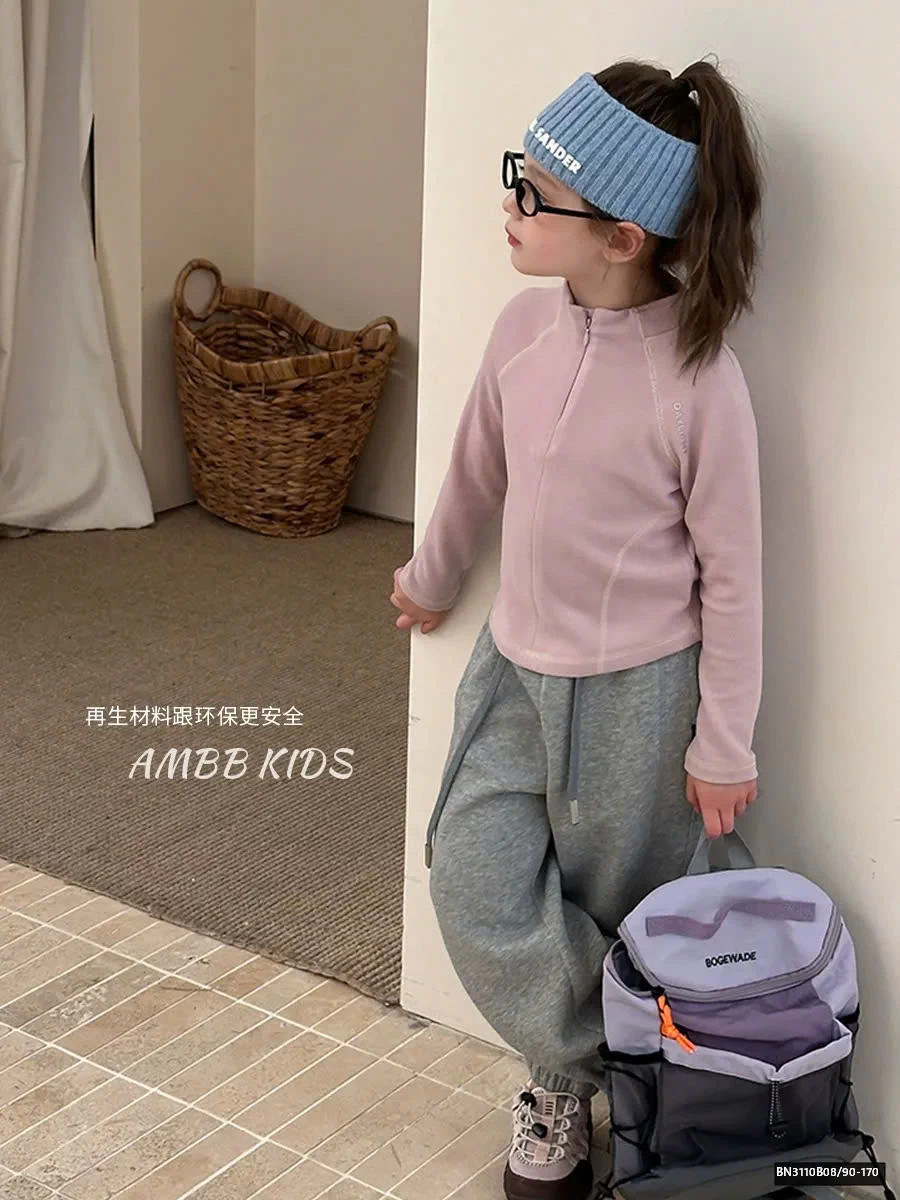 ÁO NỈ BÔNG CỔ  KÉO KHÓA AMBB 25G047