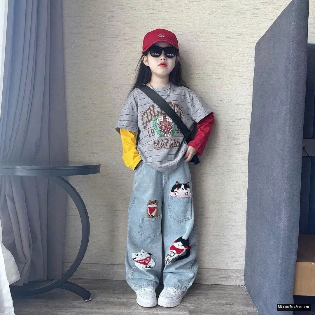 SET ÁO GIẢ 2 MẢNH PHỐI QUẦN JEAN