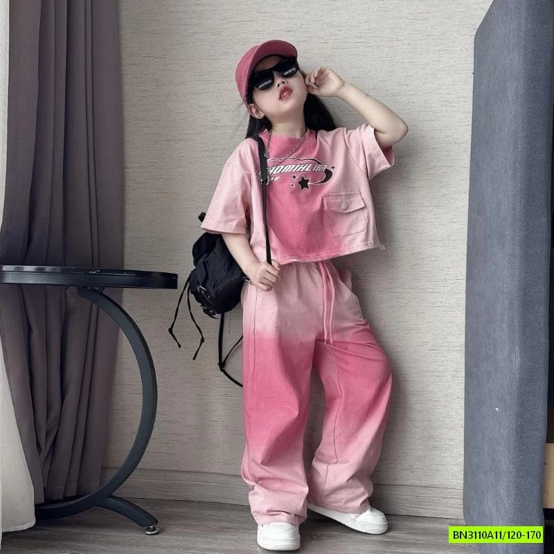 SÉT CROP TOP LOANG MÀU CÁ TÍNH