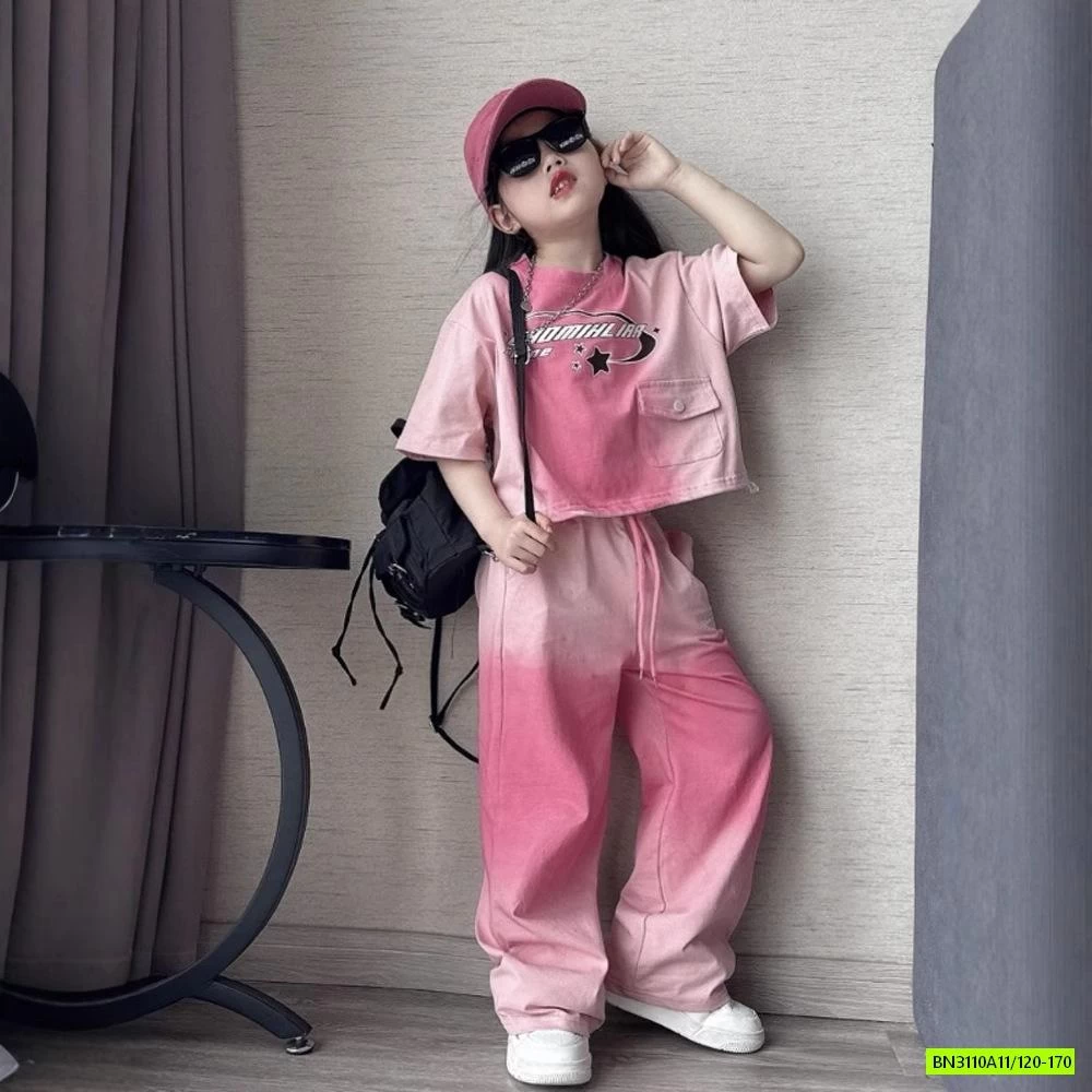 SÉT CROP TOP LOANG MÀU CÁ TÍNH