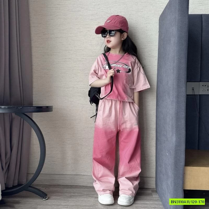 SÉT CROP TOP LOANG MÀU CÁ TÍNH