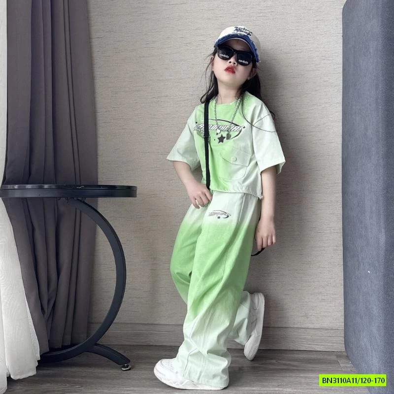 SÉT CROP TOP LOANG MÀU CÁ TÍNH